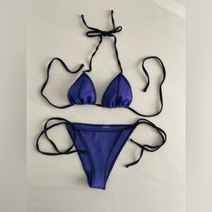 Forever 21 Blue and Black Bikini Set